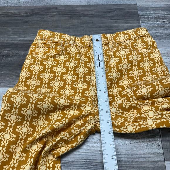 Zara The Dreed Burnt Orange Womens 8 Moroccan AOP Raw Hem Cropped Flare Jeans - Picture 10 of 12